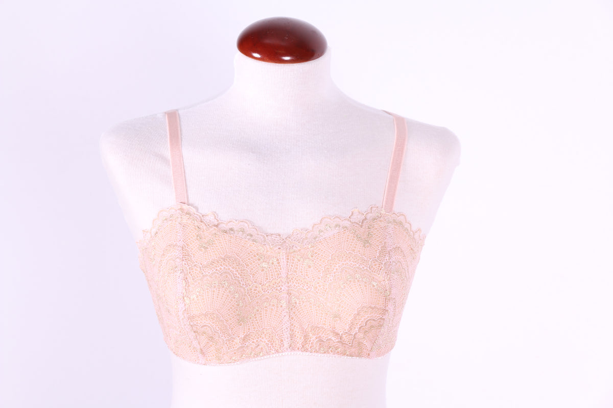 Jasmine Bra in pink and gold lace from Ohhh Lulu / Bralette rosa y oro –  Costura Secret Shop