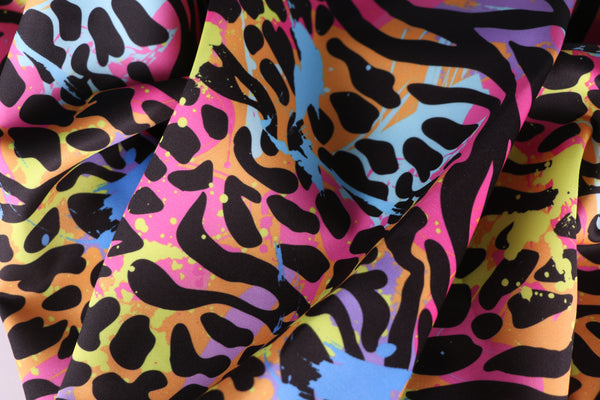 Kit de costura de sujetador y braguitas de neopreno cebra y animal print.