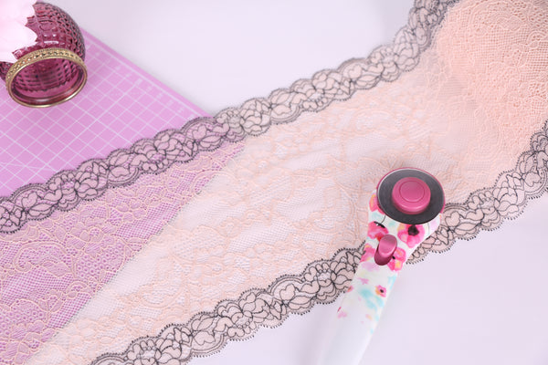 beige peach grey stretch lace for bra making lingerie sewing