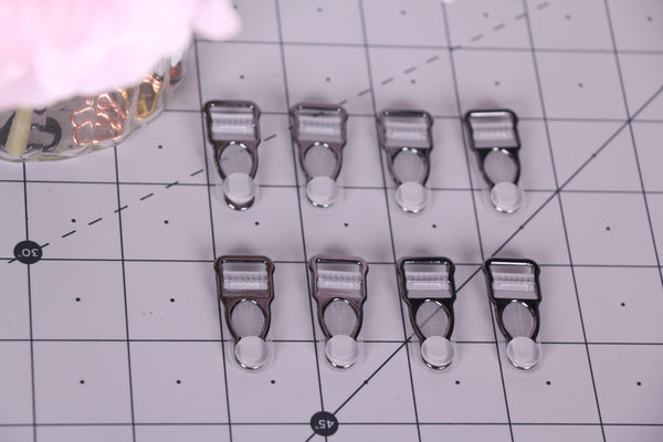 Gunmetal Garter Clips 12mm