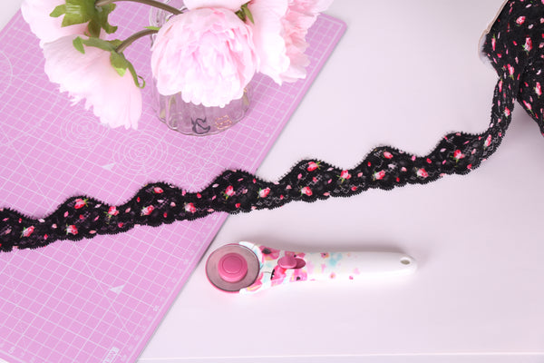 floral stretch lace trim for lingerie making bra making pijamas loungewear tops