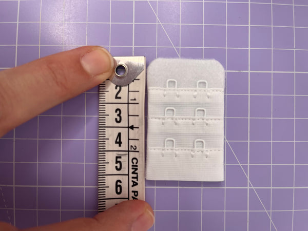2 row white bra hook and eye