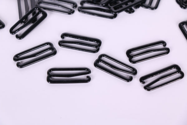 Ganchos negros de sujetador 25 mm, costura lencería
