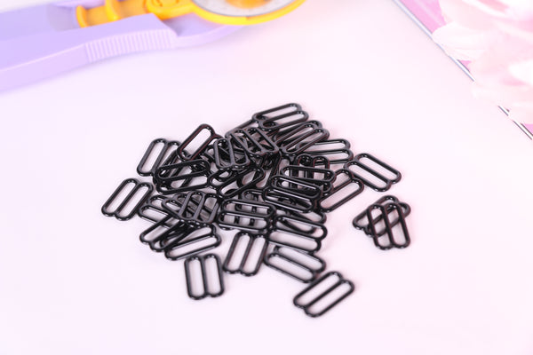 15mm black sliders for bra making lingerie. Evie la luve, madalynne intimates, tailormadeshop