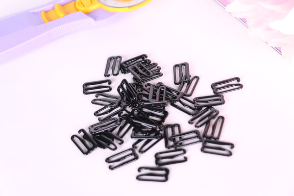 5/8" Black G-Hooks for lingerie, swimwear, activewear