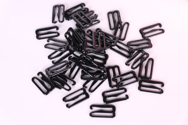 15 mm Black G-Hooks for Bra Making, Lingerie Sewing, Swimwear Making