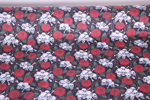 telas alternativas para rockeros calaveras y rosas