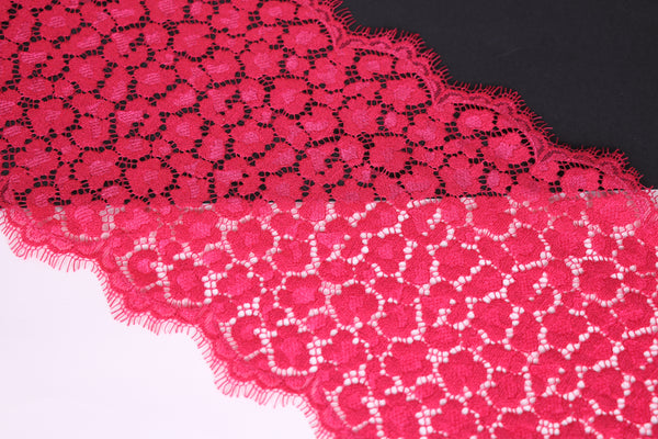 encaje leopardo rojo francés no elástico