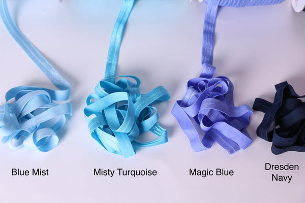 biés elástico tonos azules 15mm para coser lencería