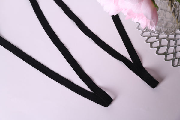 biés elástico negro mate para coser lencería.