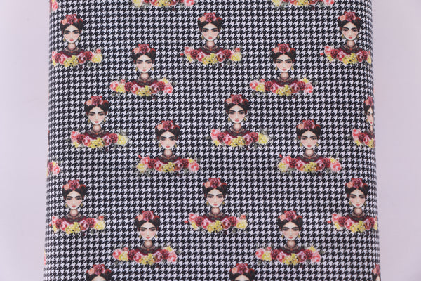 Tela de algodón Frida Kahlo con pata de gallo