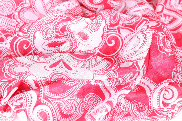 paisley print stretch mesh