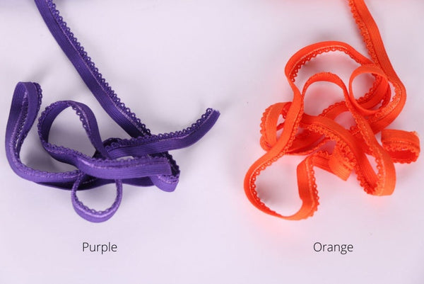 Elástico de braguitas naranja o violeta (ancho 10mm)