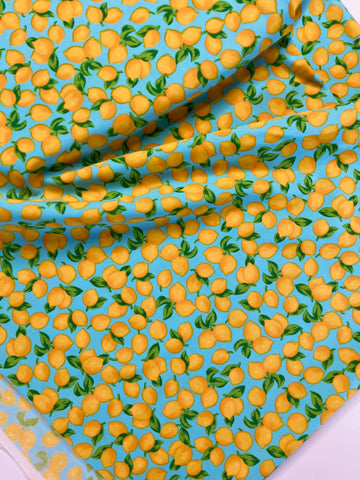Tela de lycra limones para coser bañadores y bikinis
