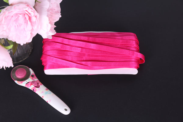 hot pink bra strap elastic 12mm 1/2". Elástico de tirante de sujetador rosa