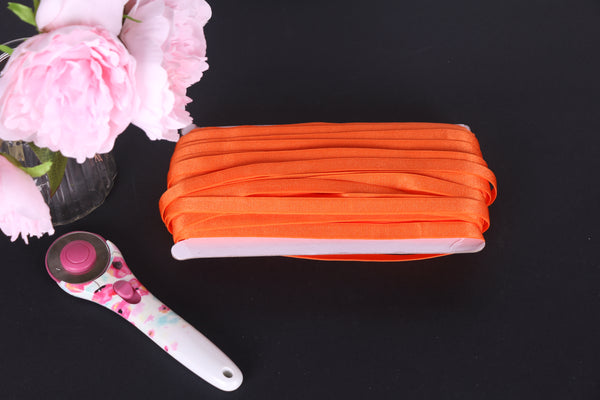 Orange bra strap elastic 12mm 1/2". Elástico de tirante de sujetador naranja