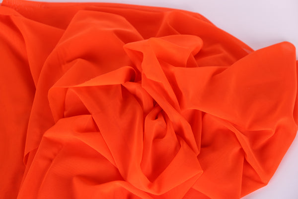 orange stretch mesh for bra making, lingerie, dance costumes, gymnastics