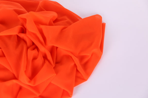 tul elástico color naranja para coser lencería, prendas gimnasia. Tejido lawren bodysuit