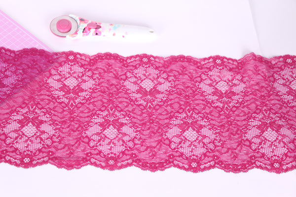 pink stretch lace Marie Antoinette, lingerie making, bra making, panties sewing