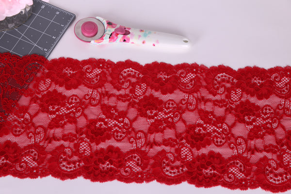 crimson red stretch lace for lingerie bra panties making