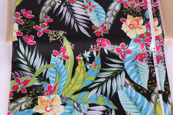 tropical floral print scuba fabric for lingerie