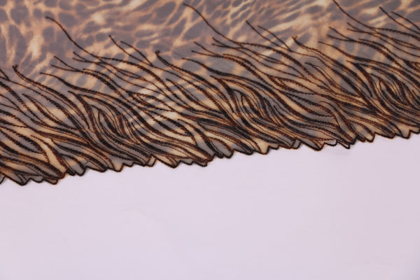 Kit de sujetador. Encaje bordado leopardo animal print.