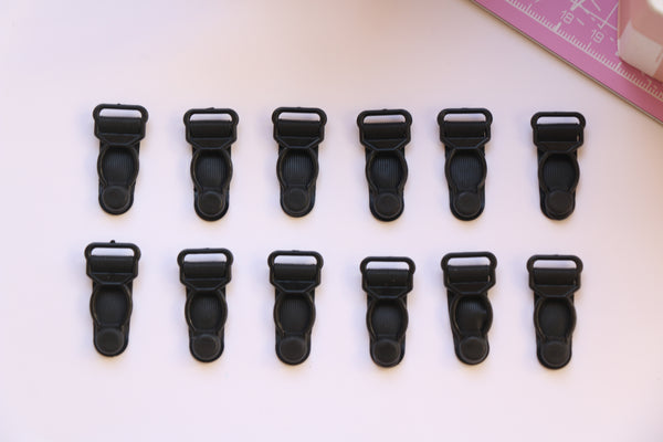 12mm black garter suspender clips