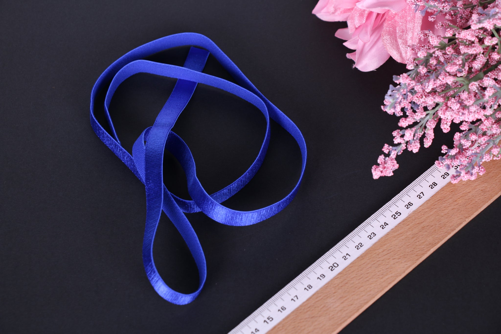 sapphire blue strap elastic. lingerie elastic. stitch love studio. tirante de sujetador azul zafiro 12mm