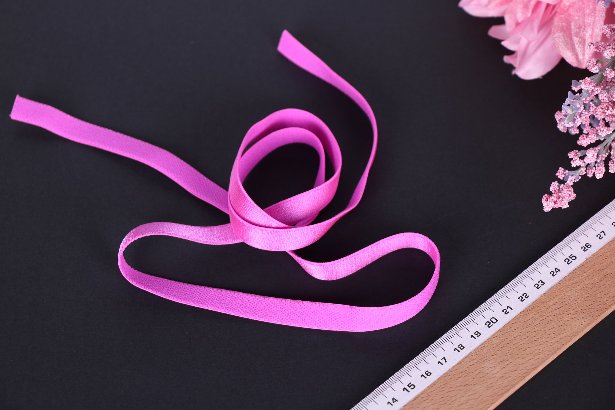 elástico magenta para sujetador 12mm. 1/2" magenta bra strap elastic