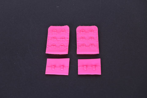 neon pink bra hook and eye. 2 row hook and eye for bra making and lingerie sewing