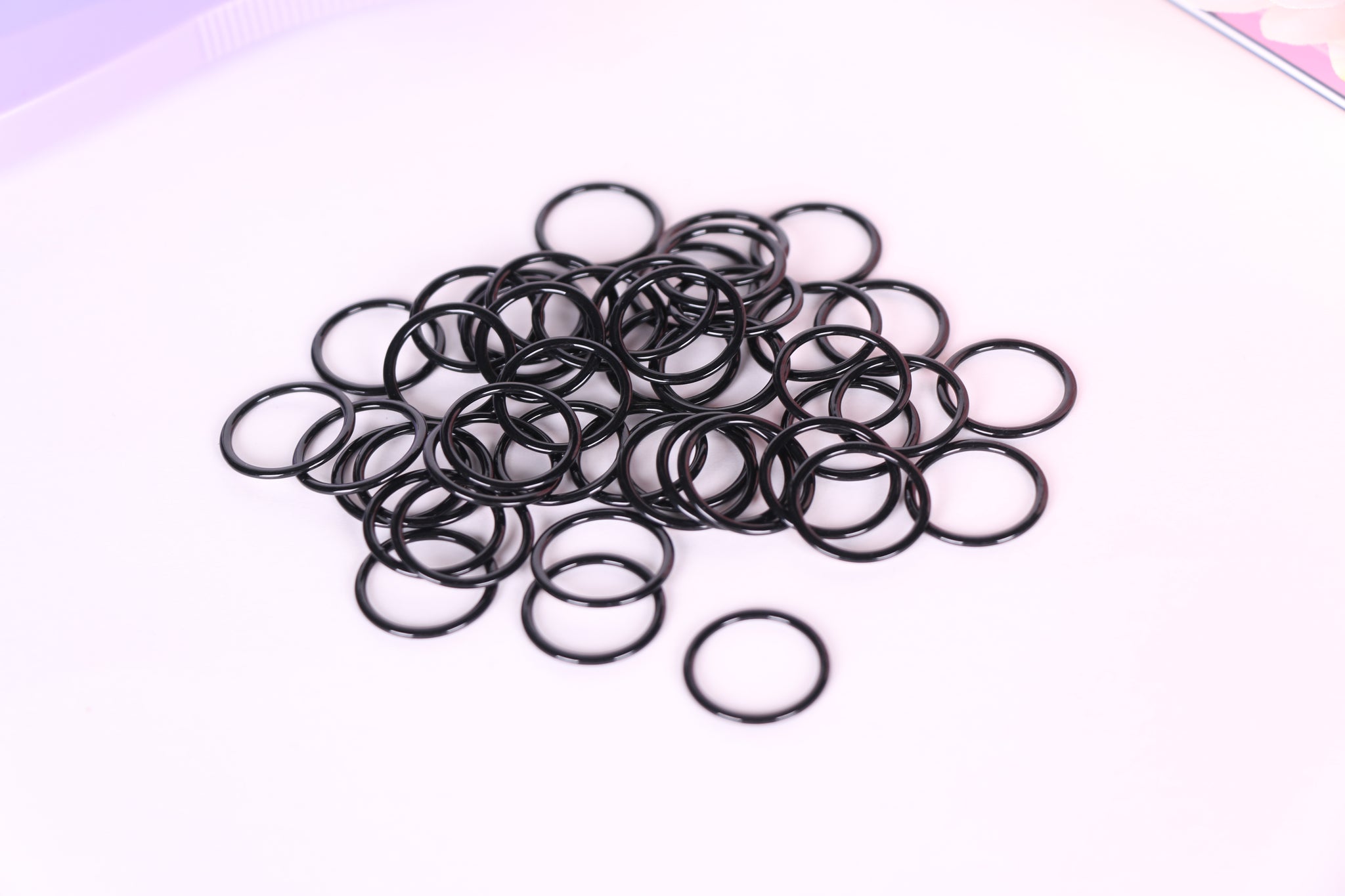 black nylon coated rings bra making. tailormadeshoppe, evie la luve, madalynne intimates
