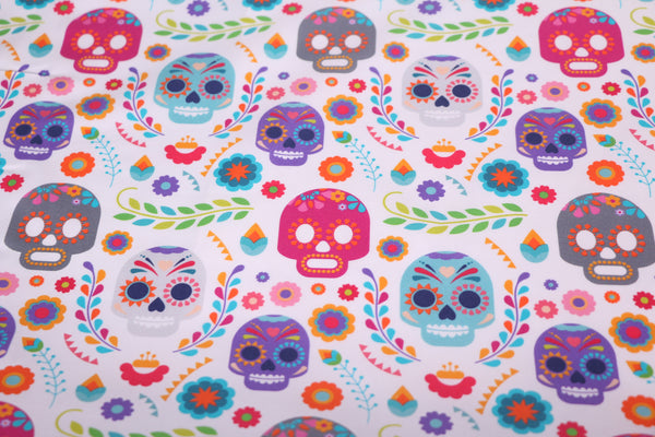 tela sugar skulls mexicanas algodón
