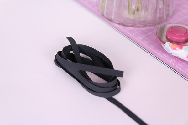 Black Swimwear Elastic 6 mm (1/4")