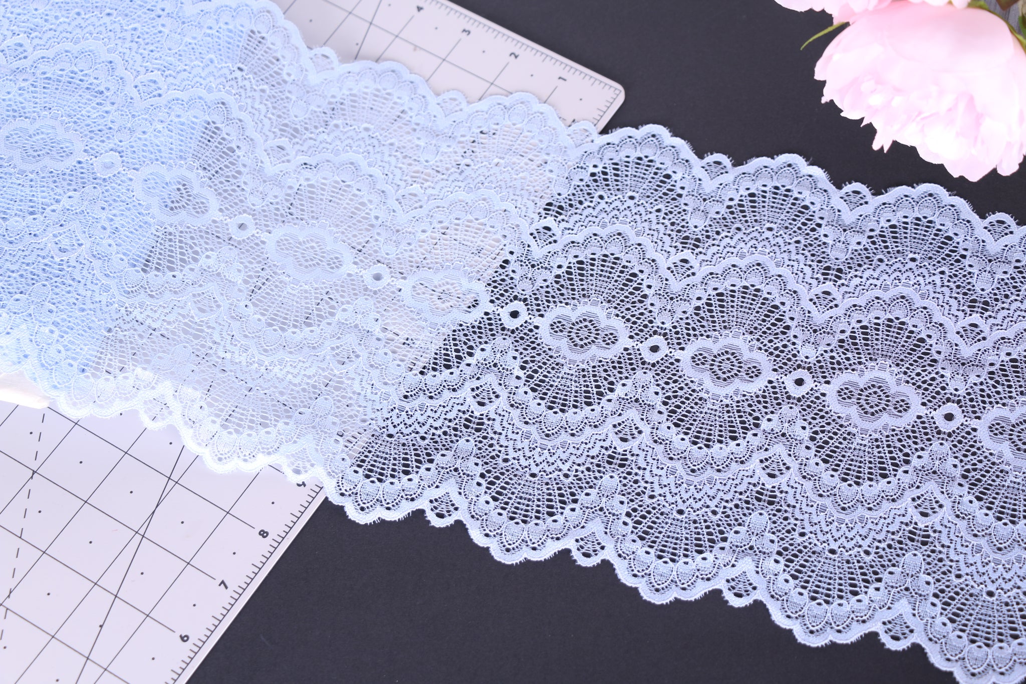 Blue Waves Stretch Lace