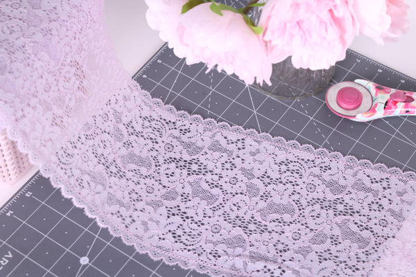 lavender stretch lace for bra making