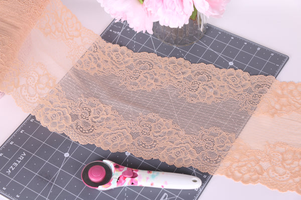 apricot stretch lace for lingerie bra making