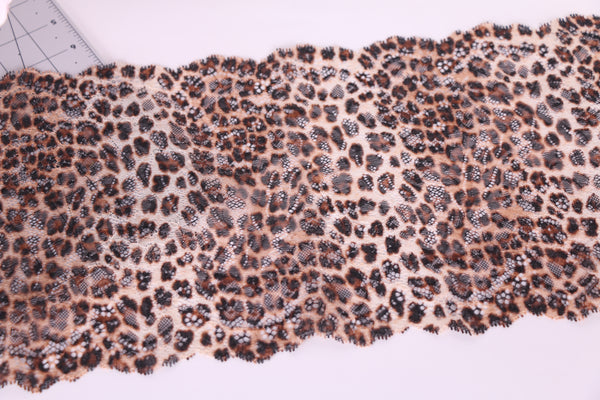 leopard stretch lace, animal print stretch lace