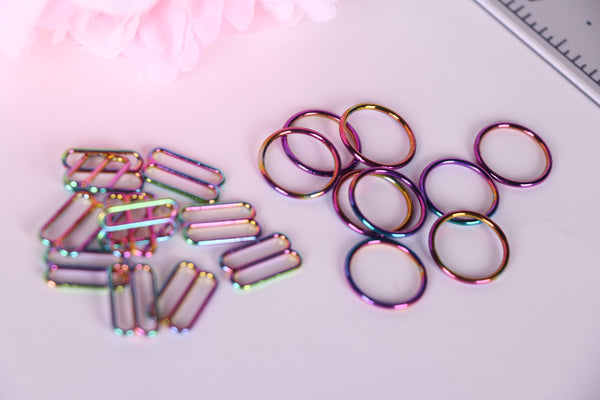 rainbow rings and sliders sets for bra making