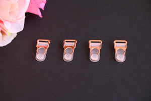 clips de liguero oro rosa. 12mm rose gold garter suspender clips