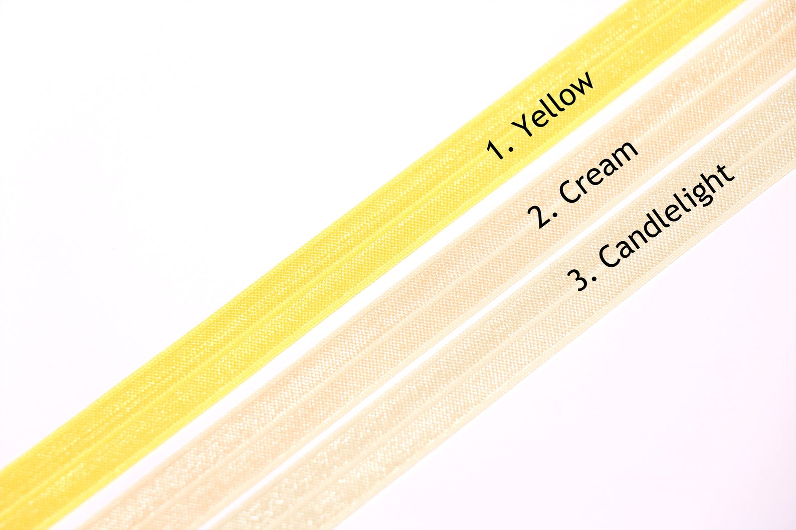 bies elástico amarillo 15mm. Yellow tones Fold Over Elastic 15mm (5/8")