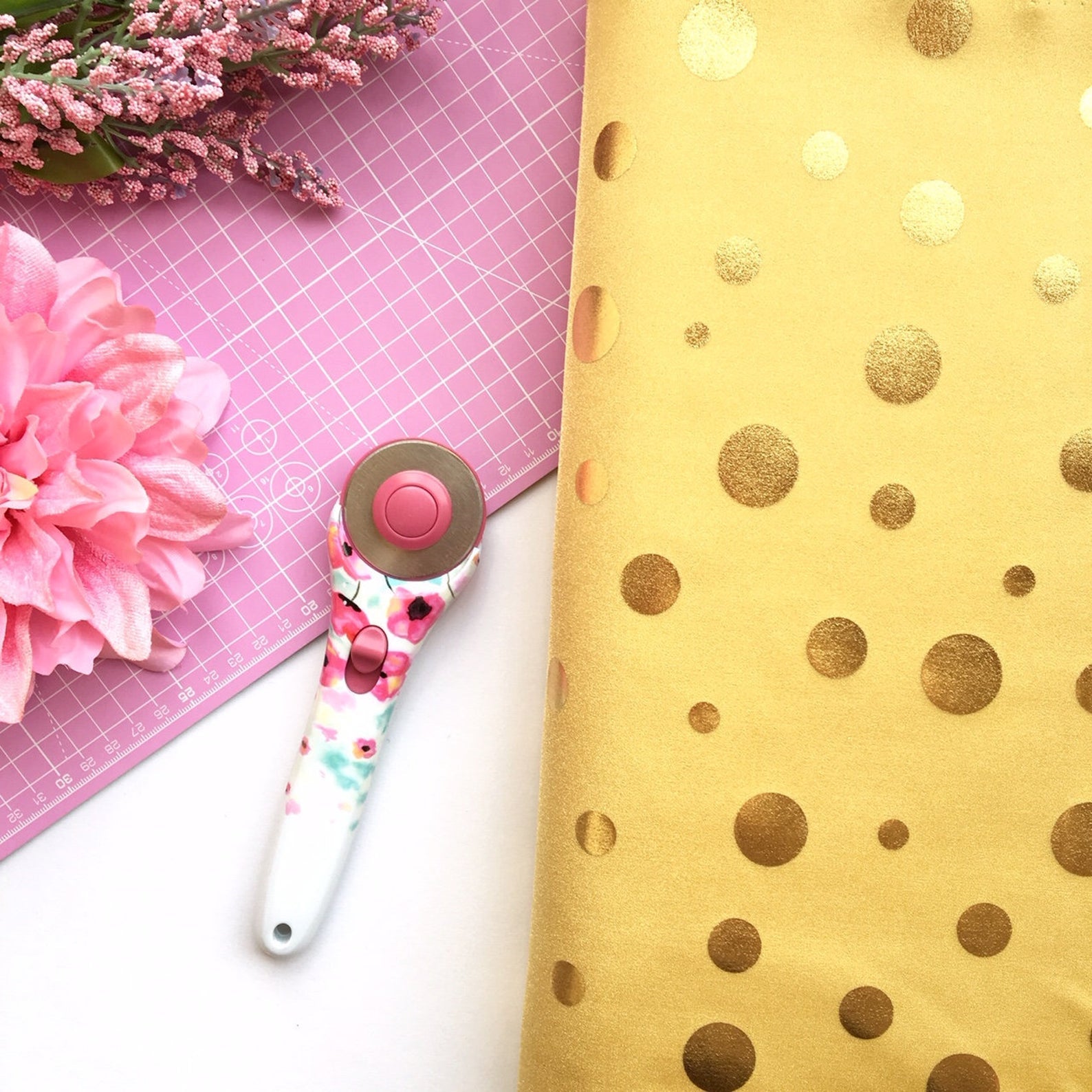 yellow gold polka dots swimsuit fabric