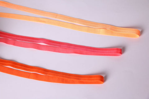 orange colors fold over elastic; biés elástico naranja 15mm