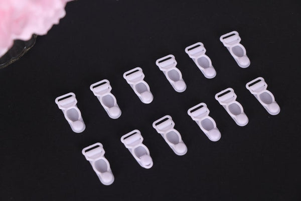 12mm 1/2" white garter clips for lingerie sewing